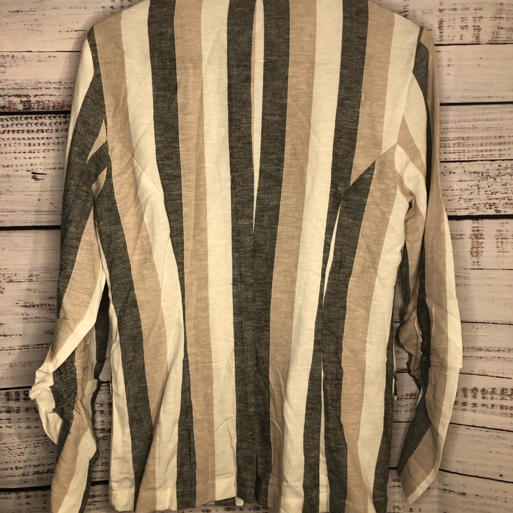 Venus Striped Blazer - Gray, Cream, Tan - Picture 8 of 15